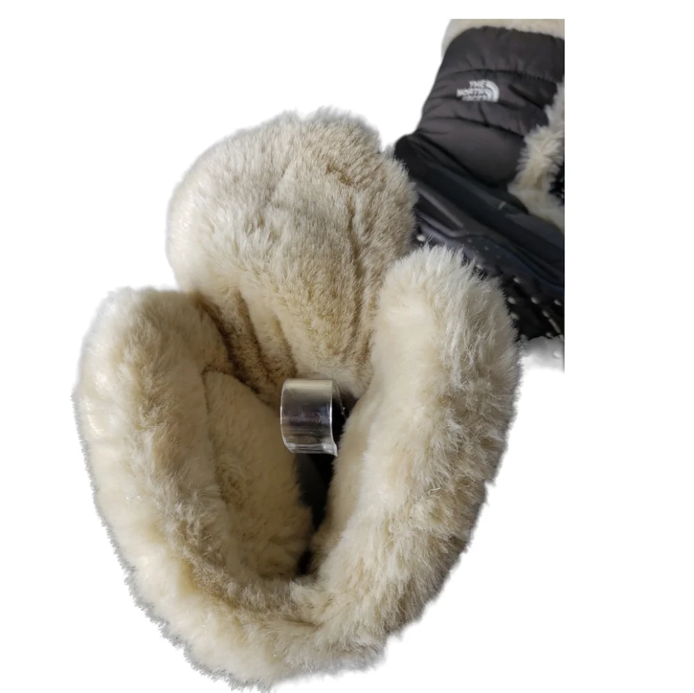 North Face Weatherproof Quilted Faux Fur High-top Outdoor Boots Flawed NWOT Sz 5